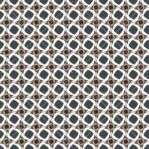 The image features a creative pattern of circles in green-gray and brown against a white background. The circles are intricately designed, giving the pattern a dynamic and engaging appearance.