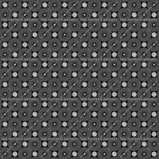 The image features a creative pattern of dark gray circles in various shapes and different shades of gray, along with light gray circles. This intricate design adds depth and visual interest, showcasing a diverse array of circular forms. Ideal for fabric patterns and surface pattern design, this pattern highlights the versatility and beauty of dark and light gray tones in pattern designs.