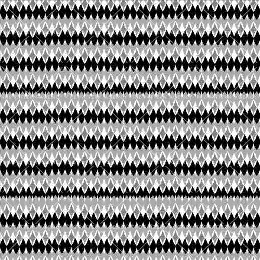 Black and white geometric pattern with lines and shapes forming an intricate and repetitive pattern.