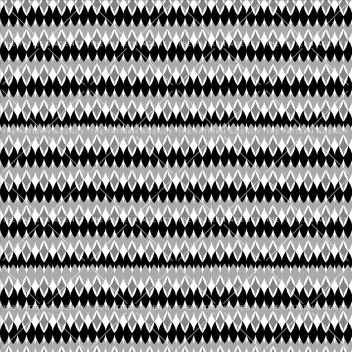 Black and white geometric pattern with lines and shapes forming an intricate and repetitive pattern.