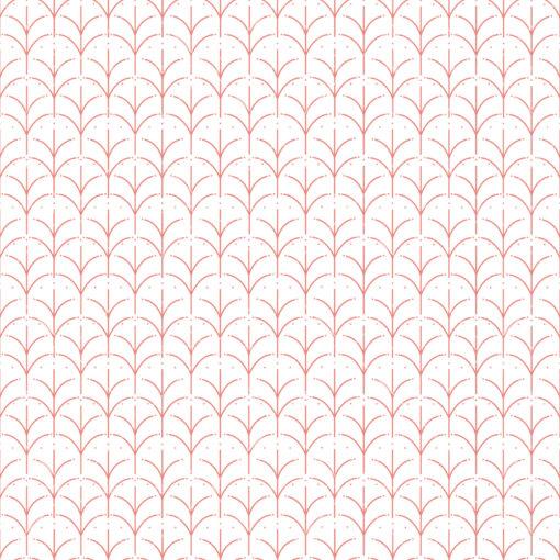 This seamless pattern features red lines and dots against a white background. The lines are arranged in a geometric design, giving a sense of movement and structure to the pattern. The red dots add an extra dimension and add visual interest to the pattern, creating a dynamic and interesting aesthetic.