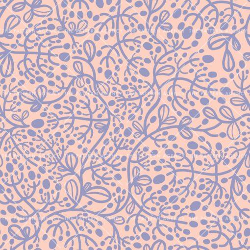 A vibrant and creative fabric pattern in shades of pink and purple, featuring lively foliage, plants, and flowers that exude dynamic energy. This pattern exemplifies various pattern designs and surface patterns, making it ideal for diverse fabric projects and serving as inspiration for aspiring pattern designers